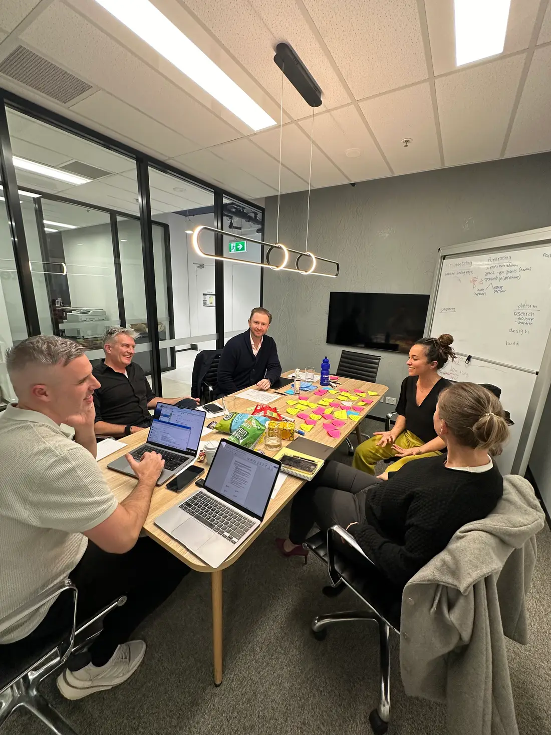 The tekFinder team in a meeting room at the Martin Place office